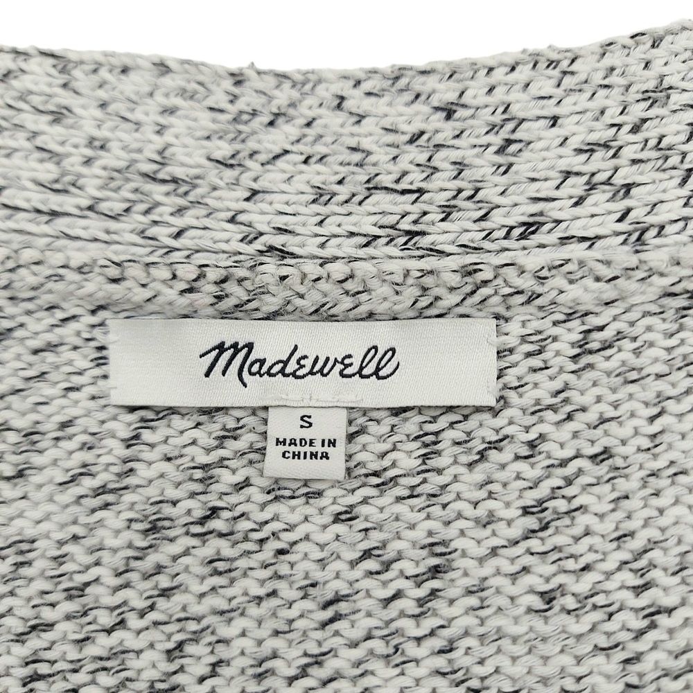 Madewell Womens Midlan Cardigan Sweater Small Gray Marled Long Sleeve Cotton - Picture 12 of 13